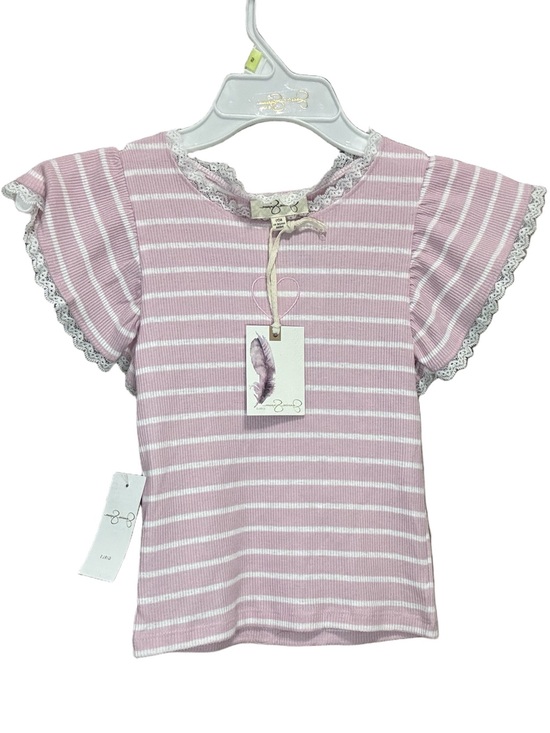 Jessica Simpson Other - Girls' Pink Striped Lace-Trim Tee - Brand: Jessica Simpson